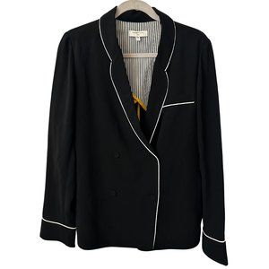 HABITUAL BLACK WOMENS BLAZER WHITE TRIM | SIZE LARGE